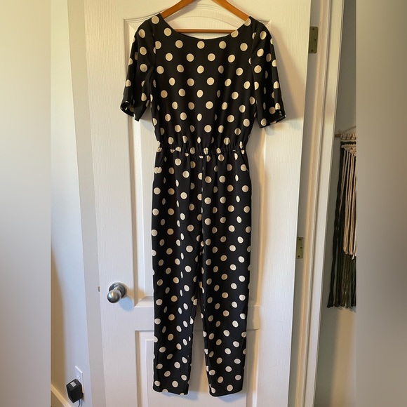 Polka Dot Black Romper - Size XS - Picture 2 of 3